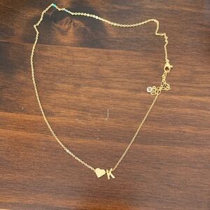 Gold Heart Initial Necklace